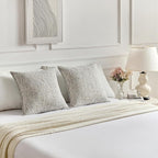 FUTEI Grey Decorative Throw Pillow Covers 24x24 Inch Set of 2,Soft Chenille Tweed Textured Euro Pillow Shams,Modern Home Decor for Couch Bed Living Room