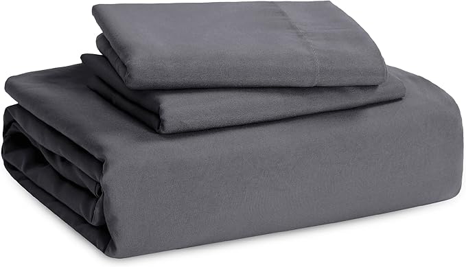 Bedsure Dark Grey Duvet Cover Full Size - 3 Pieces Prewashed Extra Soft Cotton-Like Bedding Set, Includes 1 Duvet Cover 80x90 Inches with Zipper Closure & 2 Pillow Shams, Comforter Not Included