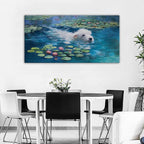 Dog Monet Wall Art with - Large Canvas Wall Art for Bedroom - Framed Landscape Pictures Decor - Classic Vintage Artwork for Living Room, Bedroom, or Office Paintings Wall Decor 20×40IN