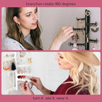 AllHungUp 12-Tier Wall Jewelry Organizer Wall Mounted Jewelry Organizer Necklace Holder Wall Mount Hanging Necklace Organizer Jewelry Hanger Wall Mounted Earring Holder Display Earring Organizer White
