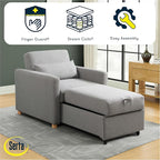 Serta® Corwin 36" Convertible Accent Chair, Dreamcoil® Comfort, FingerGuard® Pinch Point Protection, Polyester Boucle Fabric, Gray