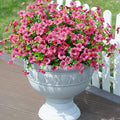 Artificial Fake Plants Flowers for Outdoor Outside Summer Decoration, 12 Bundles Faux Silk Hotpink Daisy UV Resistant Realistic for Porch Patio Home Window Box Yard Garden Planter
