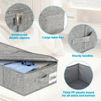 Under Bed Storage Container Bin 3 Pack, Low Profile Foldable Underbed Clothes Storage Organizer W/ Ultra Thick Fabric and Sturdy Bottom/Sides, Dual Zipper Storage Box for Dorm and Home 30x16x6.7"