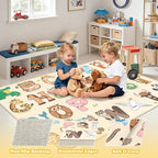 Kids Rugs for Playroom - 2.5x4 Feet ABC Rug for Toddler Children Educational Learning Animal, Alphabet Rug Kids Play Mat Nursery Bedroom Kindergarten Decor, Beige