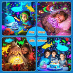 PIKOY Nursery Night Light with Sounds Star Projector Christmas Gifts for Grandkids | 15 Sounds Baby Christmas Gifts | 6 HD Films Boy Toys for Age 3~8 | Remote Control Boy Gifts for Age 3~8