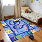 Kids Rugs for Playroom, Educational Classroom Rug for Kids Room, Soft Carpet for Toddler Nursery, Non-Slip Play Mat for Learning Alphabet, Vehicles, Numbers, Animals, Colors, Shape, Season 3x5 Feet