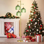 Gold Floor Lamp for Living Room Bedroom,Modern Tree Floor Lamps with Green Glass Shades,68IN Tall Standing Lamp with Bulbs,3 Lights Mid Century Vintage Floor Lamp for Corner Office Reading
