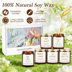 Candles for Home Scented - 6 Pack 42oz Soy Candles with Lavender, Coconut, Jasmine, Sage, Lilac Blossoms, Sweet Pea, 300 Hour Long Lasting Aromatherapy Candles Gift Set for Women, Christmas, Holiday