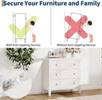 IDEALHOUSE 3 Drawer Dresser for Bedroom, Dresser Chest of Drawers with Handles, Nightstand Organizer with for Bedroom, Living Rooms, Offices, and Entryways