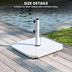 Sundale Outdoor Umbrella Base 40lbs with Stainless Steel Umbrella Tube, Heavy Duty Steel Umbrella Stand, White