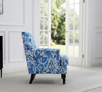 KEIKI Vintage Porcelain Accent Chair with Nailhead Trim, Upholstered Lounge Armchair - Ergonomic High Back Support, Perfect for Reading Nook