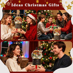 100mm Christmas Snow Globe with Music and Waterfall Effects Featuring Flying Reindeer and Santa Snow Scene Power Options: USB Charging and Battery-Powered(Snow Village)