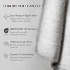 EVERGRACEHOME Luxury Faux Fur Throw Blanket, Soft Fluffy Faux Mink Blankets for Bed, Couch, Sofa, Thick Cozy Plush Warm Fur Throws with Reversible Velvet, Frosted White Wolf, 50"x60"