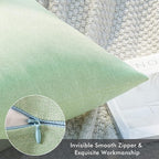 MIULEE Pack of 2 Decorative Outdoor Solid Waterproof Throw Pillow Covers Spring Faux Linen Garden Farmhouse Cushion Cases for Patio Tent Balcony Couch Sofa 16x16 Inch Sage Green