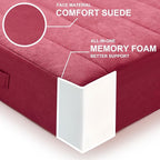 2 Pcs High Density Foam Floor Pillow - Upgraded Large Pillows Seating for Adults - Outdoor Floor Cushion with Soft Tufted Cover - Yoga Pillows for Sitting On Floor - 22 Inch Burgundy