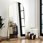 71"x30" Extra Large Arched Full Length Mirror - Leaning Mirror Arch Wall-Mounted Mirrors - Aluminum Alloy Frame Modern Simple Home Decor - for Living Room Bedroom Cloakroom, Gold