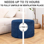 Plush Multi-Functional Ottoman Pouf – Ergonomic Ottoman Foot Rest with Space-Saving Design, Perfect Under Desks, Couches & Sofas (Navy Blue)
