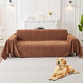 HAOMAIJIA Non Slip Couch Cover Sofa Covers for 2 Cushion Couch Washable sectional Couch Covers for Dogs pet Furniture Protector Couch Cover Blanket for Living Room (Brown, 71"x118")