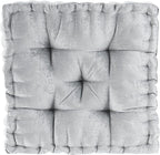 Intelligent Design Azza Floor Pillow, Large Cushions Sitting for Adults, Floor Pillow for Meditation or Yoga, Lustrous Chenille Tufted with Scalloped Edges for Bench/Chair Cushion, 20"x20"x5" Grey