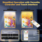 Dimmable Cordless Picture Light with Controller and Timer, Rechargeable Battery Wall Sconce for Wall Pictures, Gallery Artwork, Paintings, Portraits, Dartboards (Black)