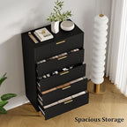 GarveeHome 5 Drawers Dresser for Bedroom, Fluted Dresser Chest of Drawers with Handle, Wood Modern Dressers for Closet, Bedroom Furniture Storage Organizer for Living Room, Hallway