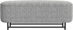HomePop Ellipse Modern Storage Bench with Metal Legs |Homepop Home Décor|Bench with Storage for Living Room & Bedroom - Gray