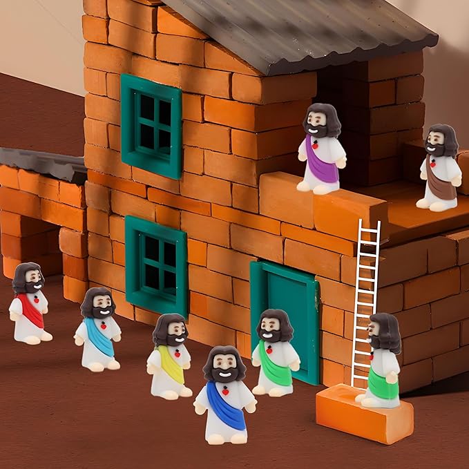 50 Pcs Baby Jesus Figures Mini Jesus Figurines in Bulk Original Design Tiny Miniature Jesus Figures for Hide and Seek, Religious Party Favors, Sunday School, Baptism Gift, Easter Egg Stuffers