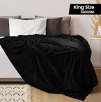 Utopia Bedding Fleece Blanket King Size Black 300GSM Luxury Anti-Static Fuzzy Soft Microfiber Bed Blanket (90x102 Inch)