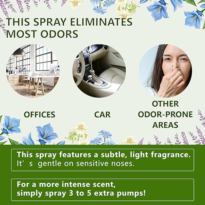 Toilet Spray, Bathroom Odor Eliminator, Each 1 Fl Oz Travel Size, Air Freshener Spray for Bathroom Deodorizer, 5 Pack Travel Essentials - Lemon, Gardenia, Freesia, Green Tea, Lavender