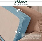 Hokway 3 Piece Couch Cushion Slipcovers Stretch Reversible Cushion Replacement Slipcovers Sofa Cushion Coversr(Smoky Blue, 3)