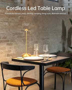 Portable Led Cordless Lamp Table Light 2 Pack, Rechargeable 6000mAh Battery Outdoor Table Lamp for Dinning Restaurant Patio Bedroom Camping, IP54 Waterproof, Dimmable