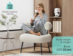 Mid Century Sherpa Boucle Accent Chair, Round Upholstered Barrel Arm Chair for Small Spaces, Fluffy Side Corner Sofa Chair for Living Room, Bedroom, Vanity, Office, Reading Nook
