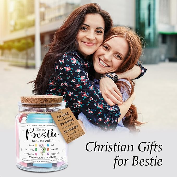 NewEleven Galentines Day Gifts For Best Friend Women - Birthday Presents, Bestie Gifts For Her, Him - Inspirational Gift, Christian Present From Friends - Bible Verse Jar