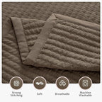 KASENTEX Oversized King Quilt Set 112"x106" – Soft Washed 3-Layer Lightweight California King Bedspread, Minimalist Nordic Design, All-Season Spring & Summer Quilt Set (1 Quilt + 2 Pillow Shams), Cub