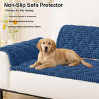 Smiry Pet Couch Cover for Dogs Washable, Non-Slip Fuzzy Couch Covers for 3 Cushion Sofa Pet Friendly, Soft Thick Furniture Protector Sofa Slipcover Mat for Dogs (Navy, 27.6" x 47")