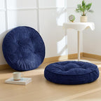 Washable Floor Pillow Cushion for Adults, Meditation Cushion Pillow, Large Round Floor Sitting, Removable Tufted Corduroy Cover, for Tatami Living Room or Yoga, 22x22 Inch, 2Pack, Machine Washable