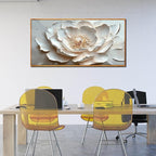 White and Pink Flower Pictures Wall Decor for Office Women - Modern Wall Art for Living Room - Wooden Framed Wall Art for Bedroom Size 29" x 59"