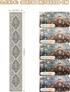 Washable Runner Rug 2.5x14, Non-Slip Long Kitchen Mats for Floor, Vintage Rug for Entryway, Soft Hallway Runner for Dining Room, Bedroom, Living Room(Blue/Red,2.5'x14')
