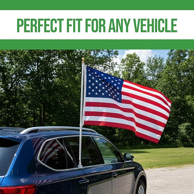 Custom Car Flag by BCB Print - Personalized Flag with Your Photo, Text or Logo – Durable, Fade-Resistant, Weatherproof Window Flag for Cars, Parades, Sports & Outdoor Events - 12x17