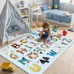 Baby Play Mat, ABC Rug for Kids Playroom, Non Slip Washable Toddler Floor Mat, Alphabet Numbers Colors Learning Classroom Rug for Nursery or Preschool, 4x6 ft