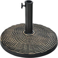 Giantex 22 lbs Patio Umbrella Base, 18 Inch Round Outdoor Umbrella Stand for 1.5'' or 1.9'' Diameter Pole, Heavy Duty Market Umbrella Holder for Garden Beach Yard Poolside Lawn, Bronze