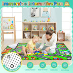 Road Car Rug,City Road Rug for Kids,4x6 Ft Kids Floor Play mat,and Car Carpet Play Mat with Realistic Colors – Perfect for Children and Non-Slip for Classroom,Playroom and Bedroom