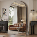 Suidia Arched Full Length Mirror, 88"x44" Floor Mirror Freestanding, Floor Standing Full Body Mirror with Stand for Bedroom, Hanging Leaning Mounted for Living Room Cloakroom, Black