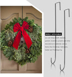 Hotop 15 Inch 6 Pcs Wreath Hangers for Front Door Over The Door Hanger Hooks Steel Wreath Doors Hangers Clothes Towel Hooks Holder for Christmas Halloween Front Decorations Welcome Sign(Black)