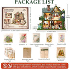 DIY Miniature House Kit with LED Lights, Fairy Garden Wooden Mini House Building Kit for Adults & Teens, Creative Crafts for Women, Friends & Hobbyists