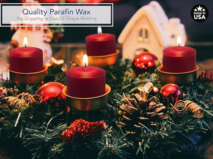 Royal Imports Votive Candle, Unscented Wax for Wedding, Birthday, Party, Spa, Holiday & Home Decoration (72, Red, 10 Hour)