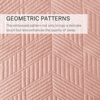 Exclusivo Mezcla Ultrasonic Twin Quilt Bedding Set, Lightweight Blush Pink Bedspreads Soft Modern Geometric Coverlet Set for All Seasons (1 Quilt and 1 Pillow Sham)