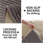 HAOMAIJIA Waterproof Couch Cover for Dogs Washable,Fuzzy Pet Couch Covers for Sofa,Thick Soft Dog Bed Cover Non-Slip Couch Covers for 3 Cushion Couch Sofa Pet Friendly (Grey, 35" x 82")
