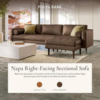 Poly & BARK Napa Right-Facing Sectional Sofa in Cocoa Brown