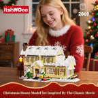 Christmas Holiday House Building Set, DIY Christmas Holiday Snow Village Building Toys, Christmas House Gifts for Kids, Boys, Girls, Family, and Friends（2069pcs）